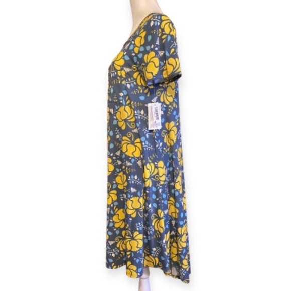 LulaRoe Carly Blue and Yellow Floral Swing Dress Size XXS - Picture 9 of 12